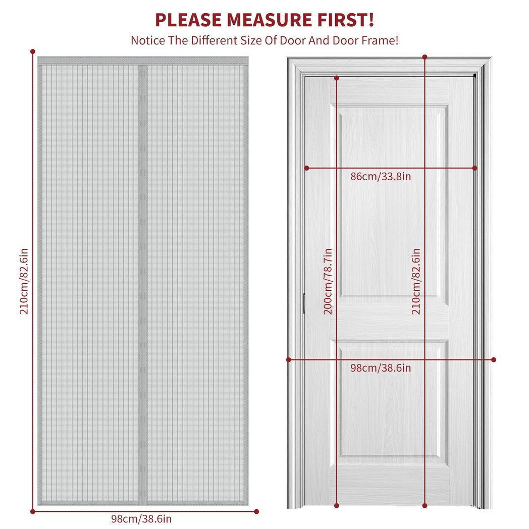 Vinsani Magnetic Screen Door Grey
