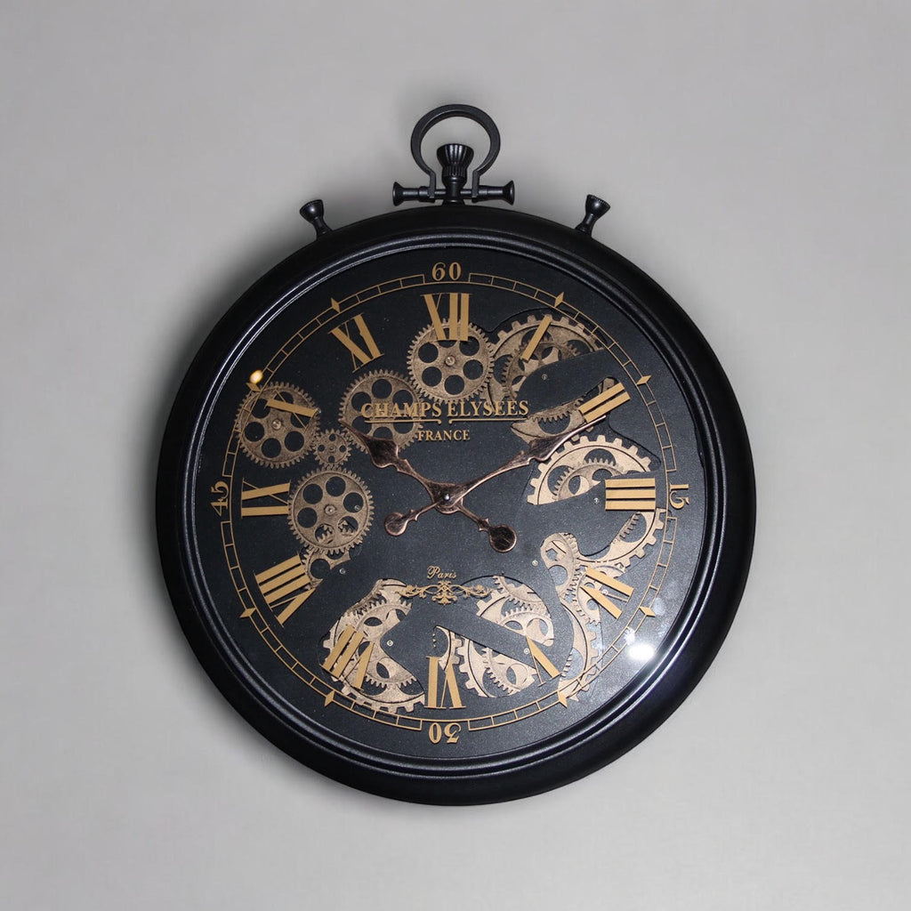Beautiful and Durable 60cm Black & Gold Wall Clock
