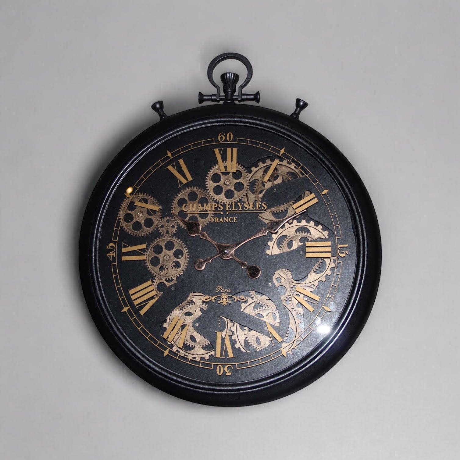 Beautiful and Durable 60cm Black & Gold Wall Clock