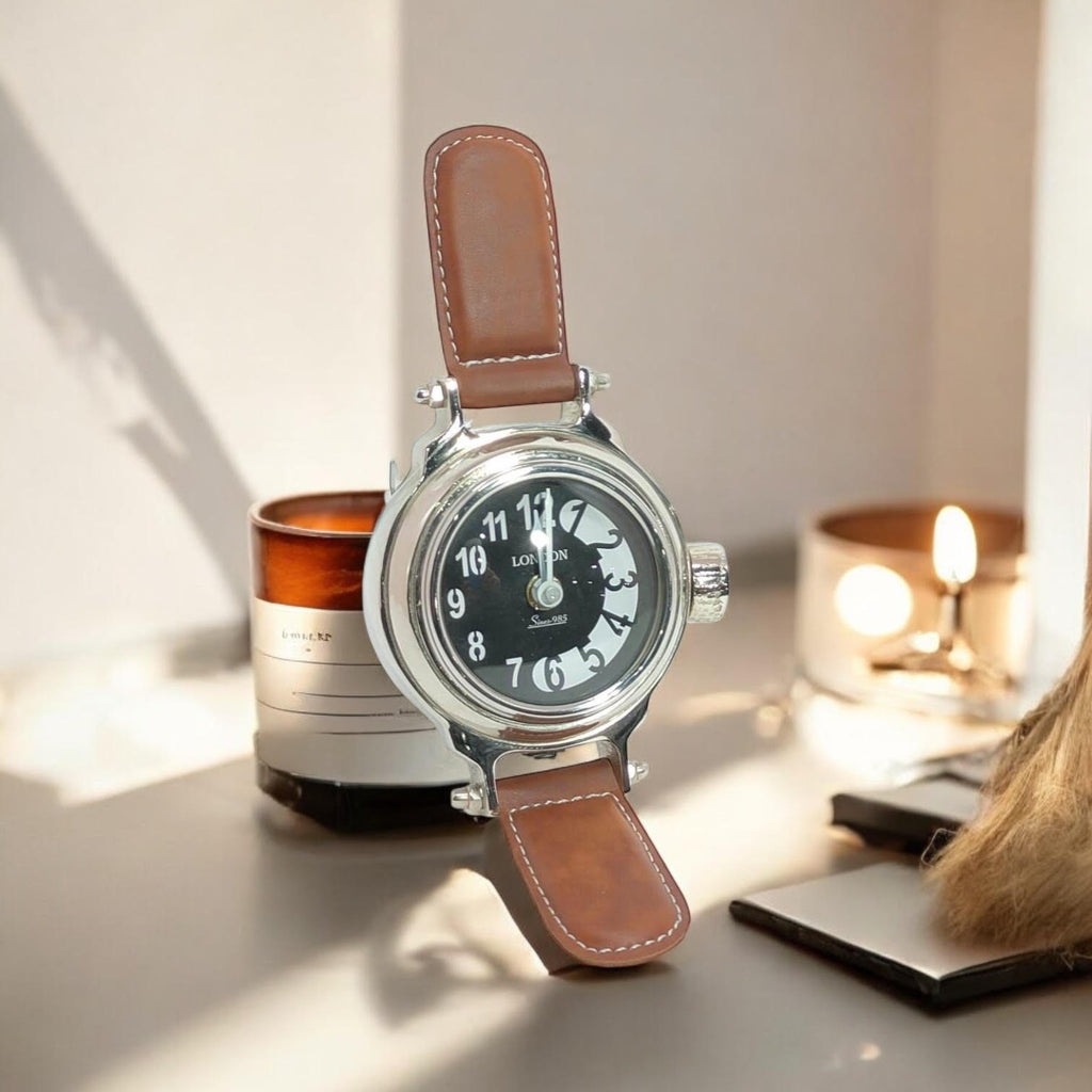 Stylish & Modern Chrome Watch Mantel Clock (22 CM Mantel Clock)