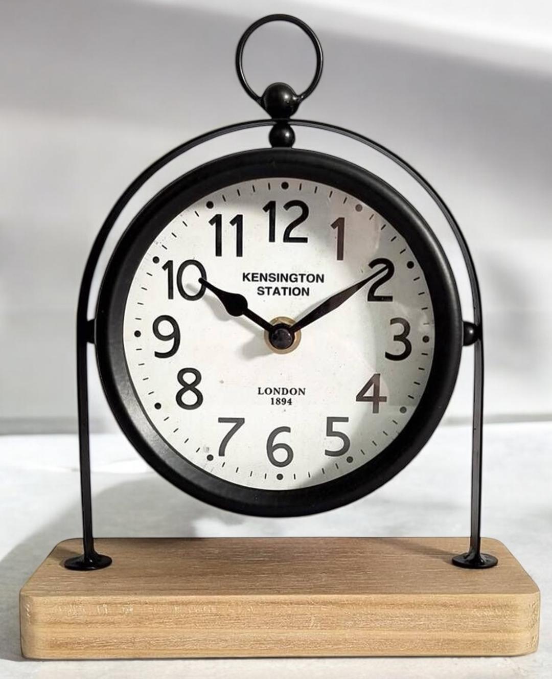 AcaciaHome Elegant Silent Sweep Mantel Clock (22CM Black Clock)