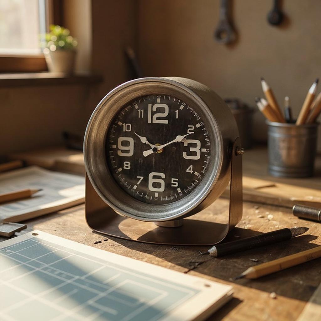 Elegant Silent Sweep Mantel Clock (20CM Black Clock)