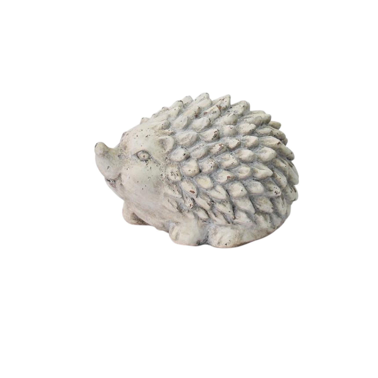 Durable Stone-Look Hedgehog Garden Sculpture (21cm Cream Hedgehog Statue)