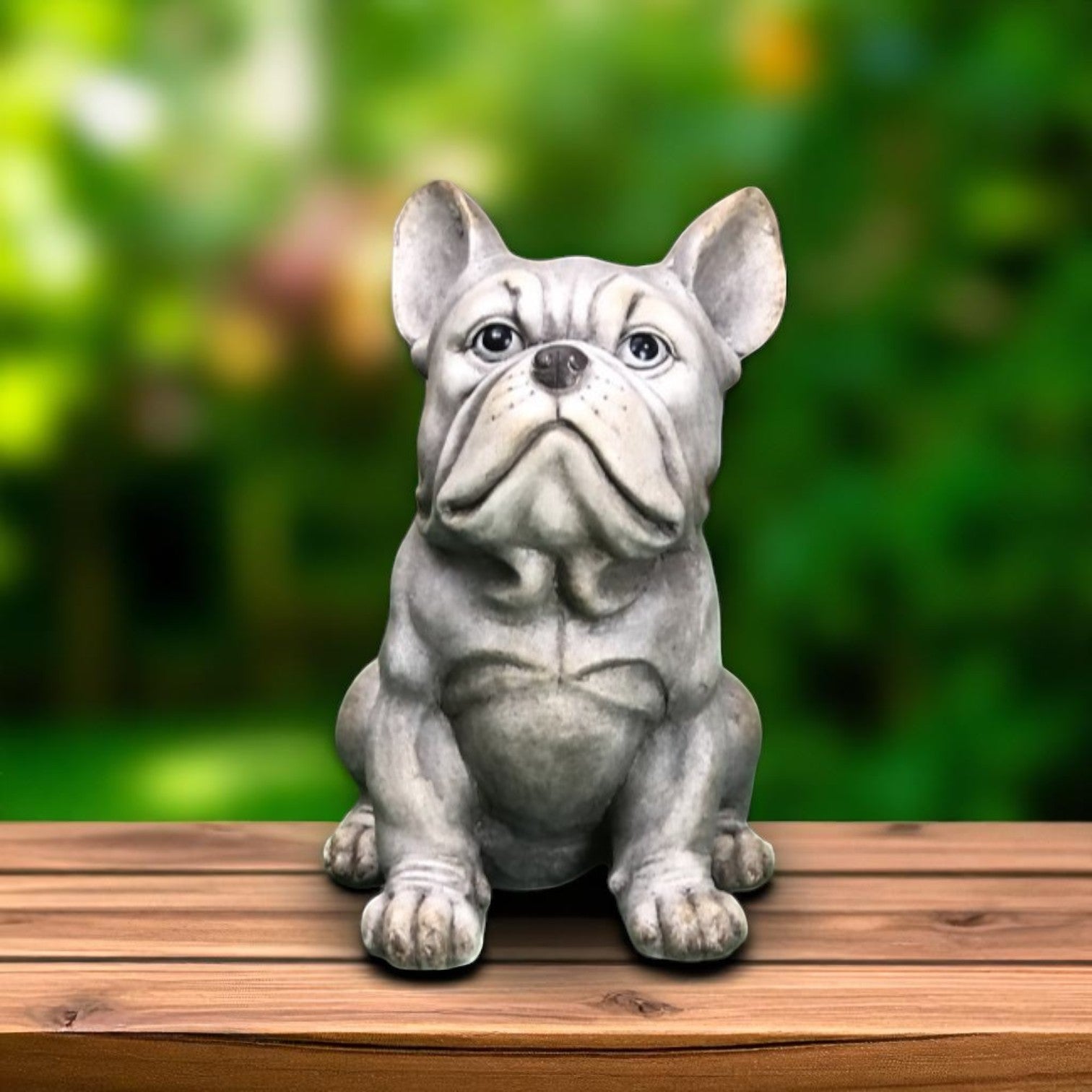 AcaciaHome Modern 32cm Sitting Bulldog Statue Resin Dog Ornament
