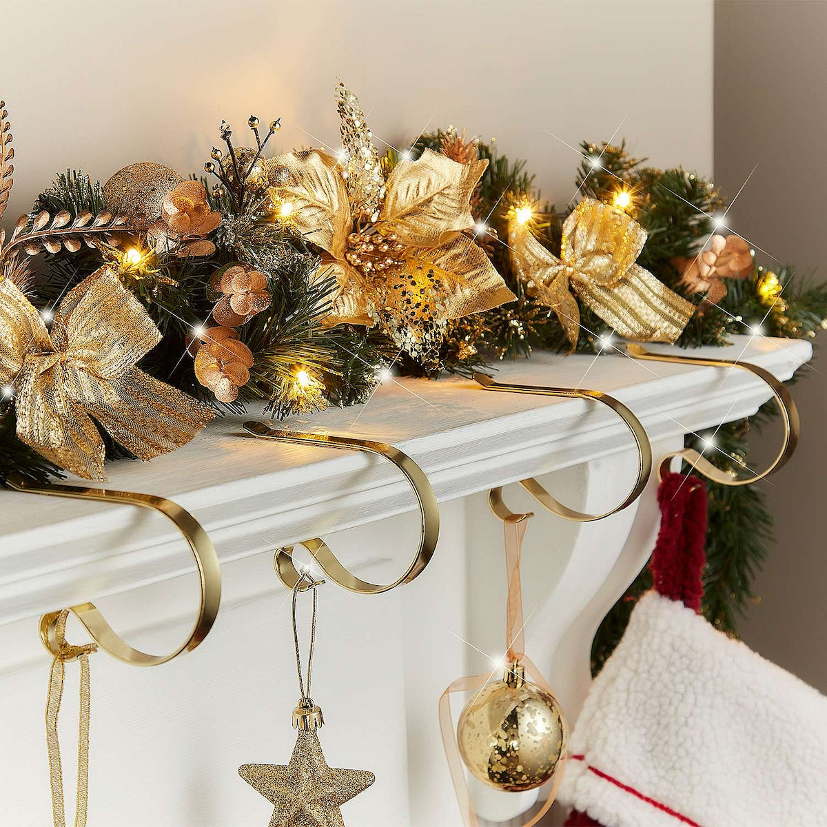 Set of 4 Brass Mantel Clips