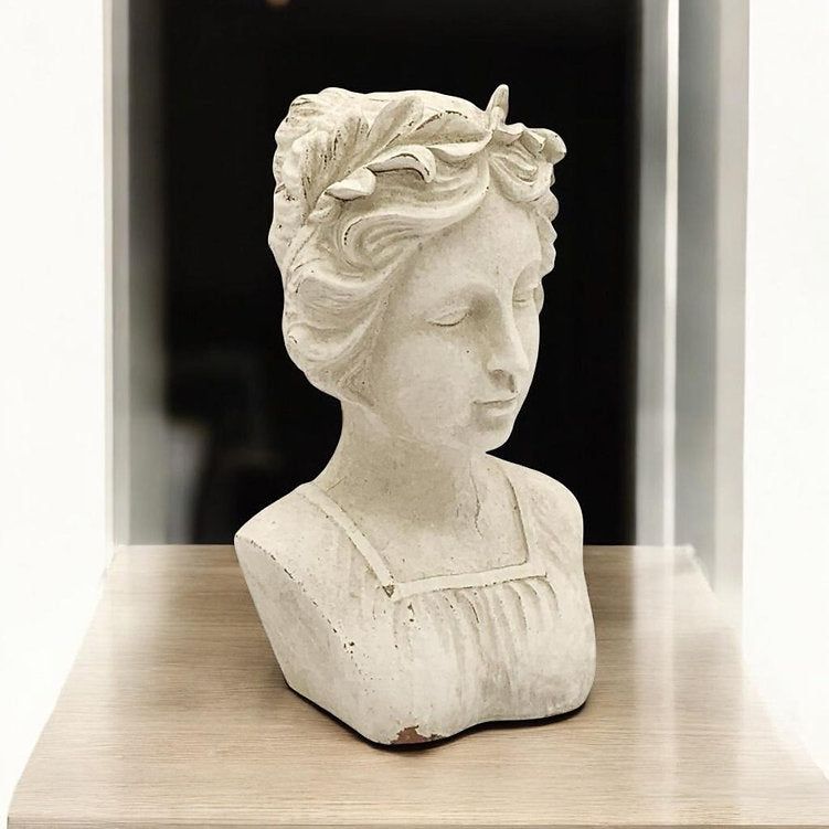 Stylish Roman Lady Bust Sculpture (38cm Cream Lady Bust Statue)