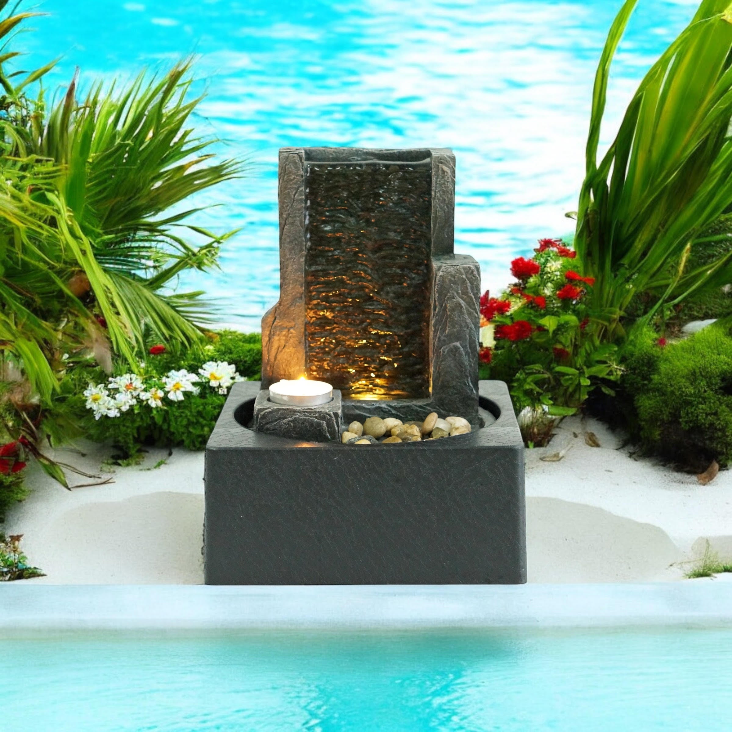 Water Feature Indoor Outdoor LED Fountain