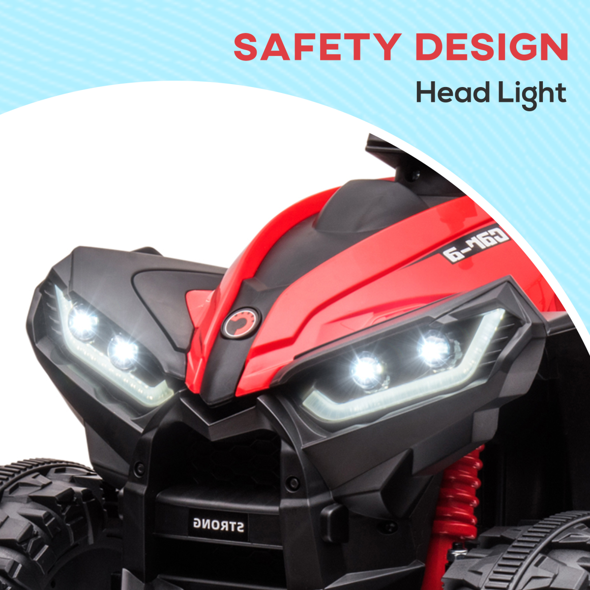 HOMCOM 12V Electric Quad Bikes for Kids Ride On Car ATV Toy for 3-5 Years Red