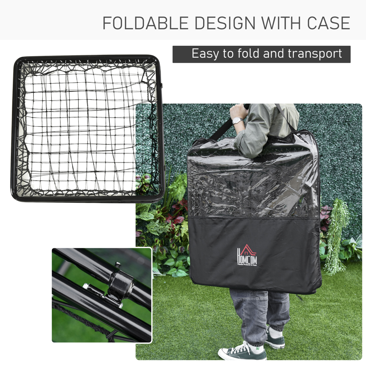 Adjustable Angle Rebounde Training Set with All Weather Double Layer Net HOMCOM