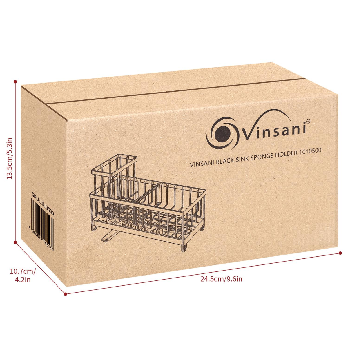 Vinsani Black Sink Sponge Holder