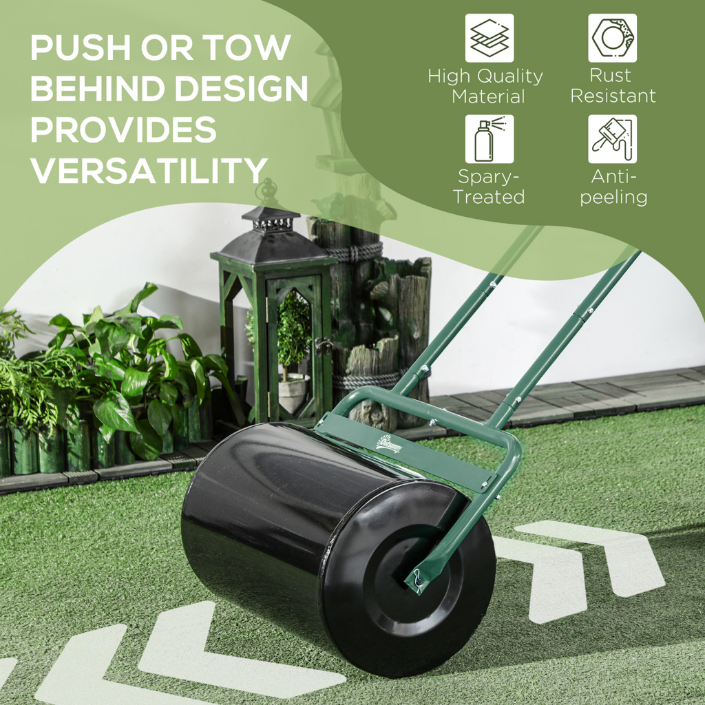 Outsunny Combination Push w/ 38L Sand or Water Garden Dark Green