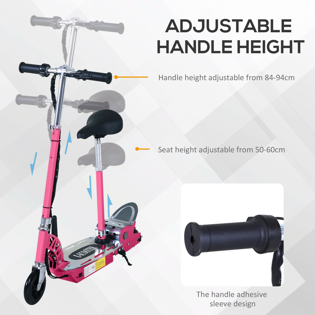 Teen Foldable Electric Scooter Electric Battery 120W with Brake Kickstand HOMCOM