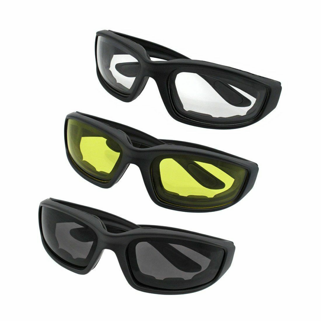 3 pairs Motorcycle Sports Biker Riding Glasses Wind Resistant Eye Protection