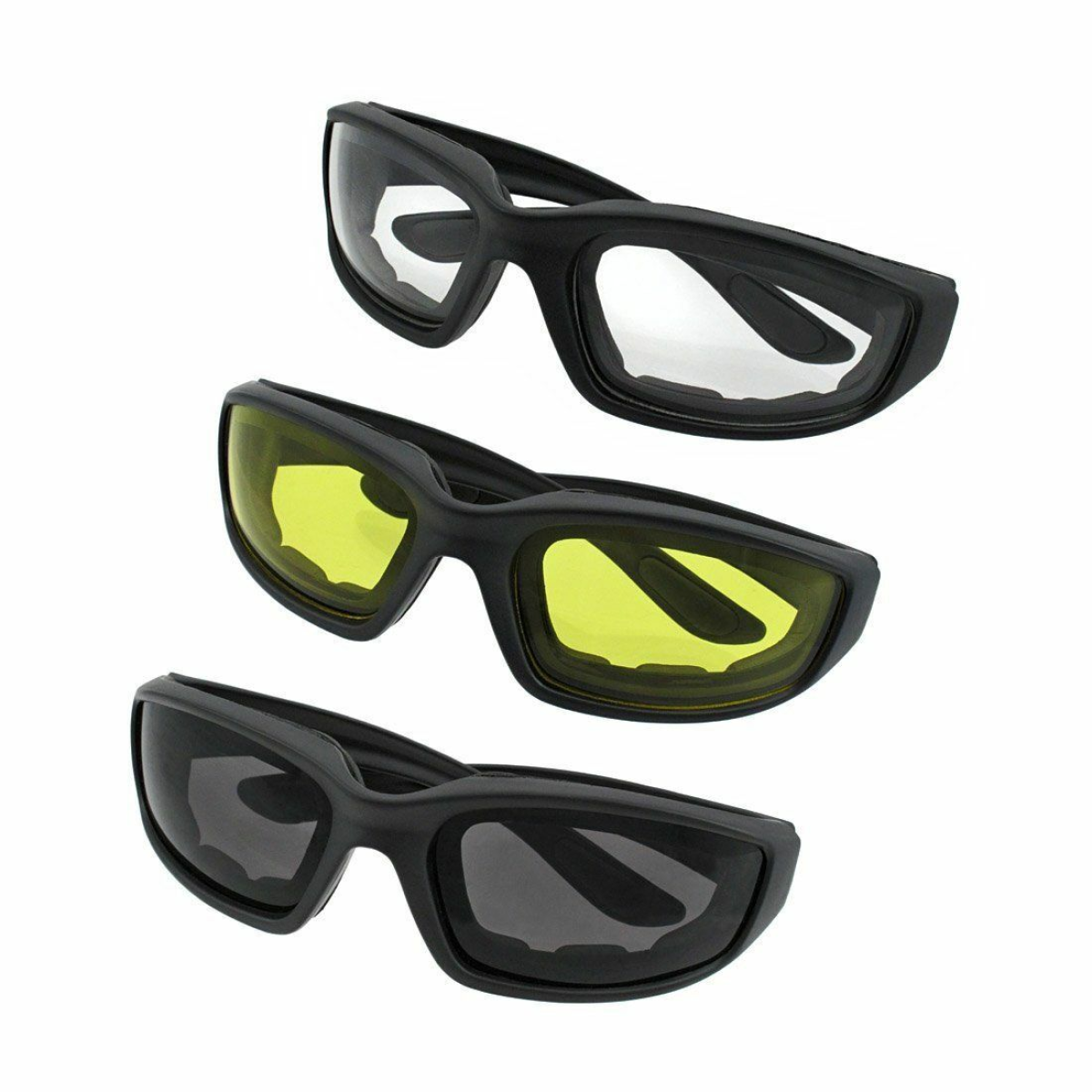 3 pairs Motorcycle Sports Biker Riding Glasses Wind Resistant Eye Protection