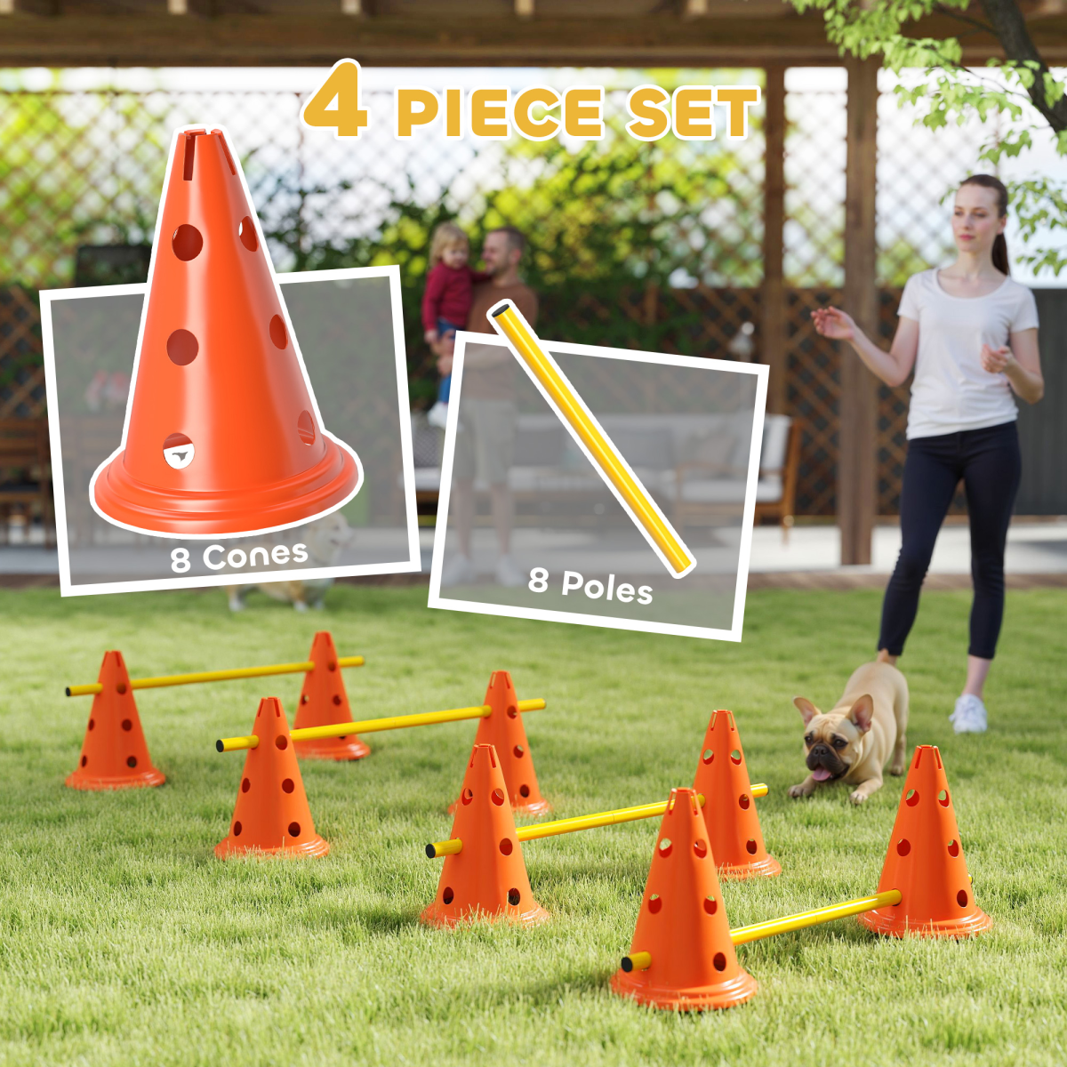 Dog Agility Equipment Set of Eight Cones