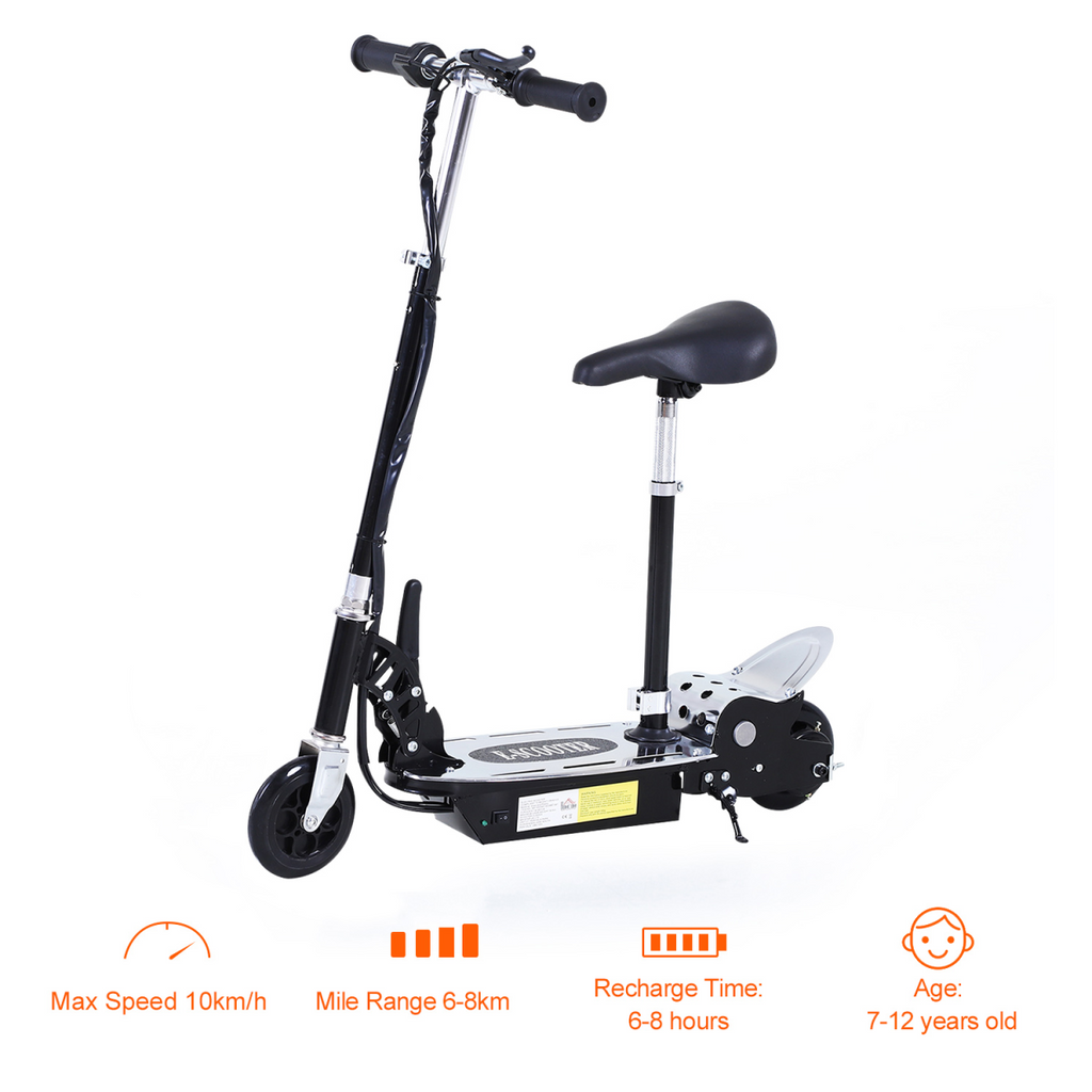 HOMCOM Teen Foldable Electric Scooters Electric Battery 120W with Brake Kickstand