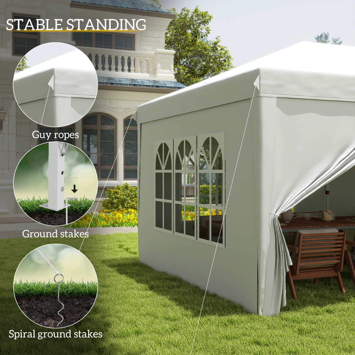 Outsunny 3 x 6m Pop Up Gazebo Height Adjustable Party Tent w/ Storage Bag Black