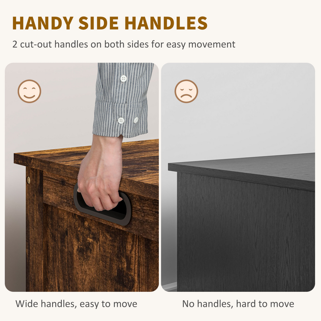 HOMCOM Storage Chest with 2 Safety Hinges, Storage Bench for Living Room