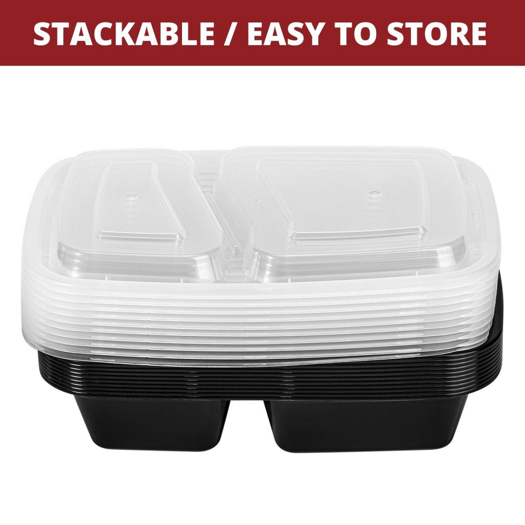Vinsani 30pk 2 COMPARTMENTS MEAL PREP CONTAINERS