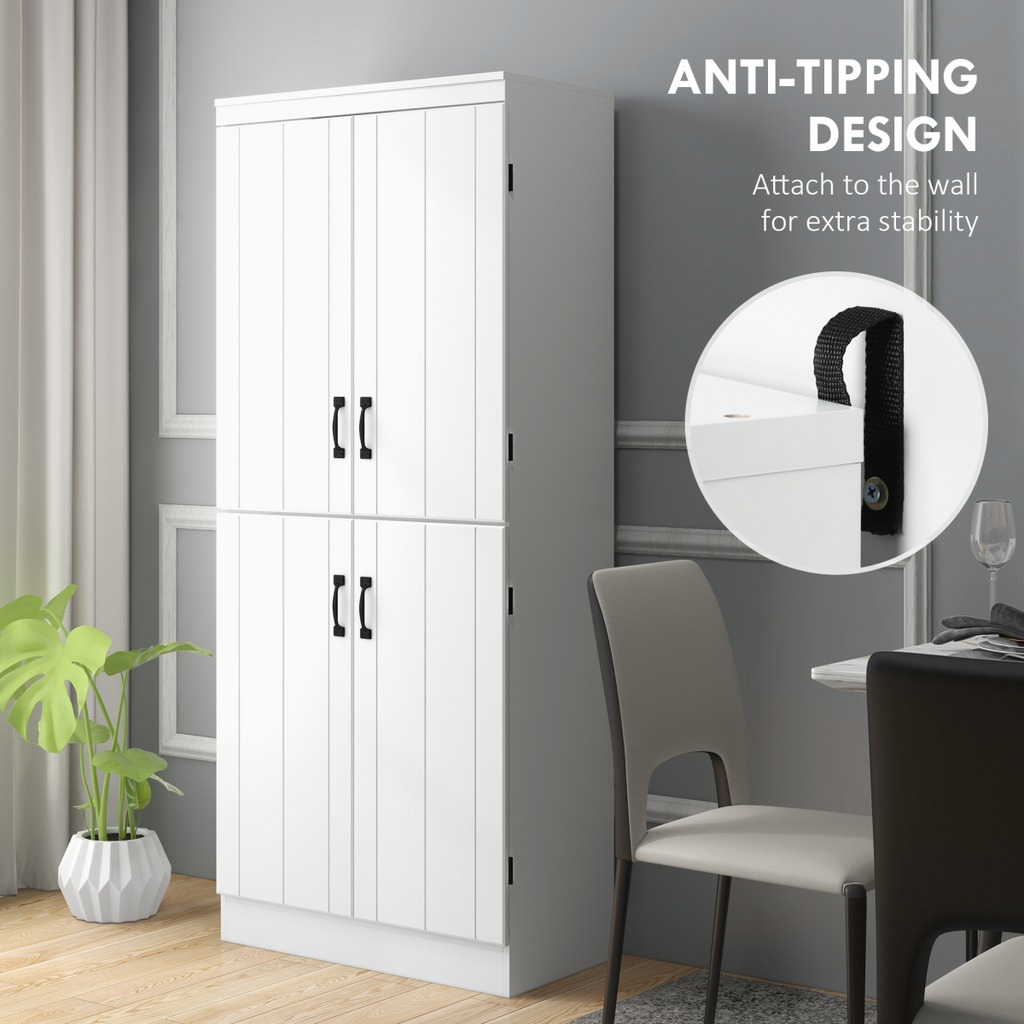 4-Door Kitchen Cabinet, ShelvesWhite