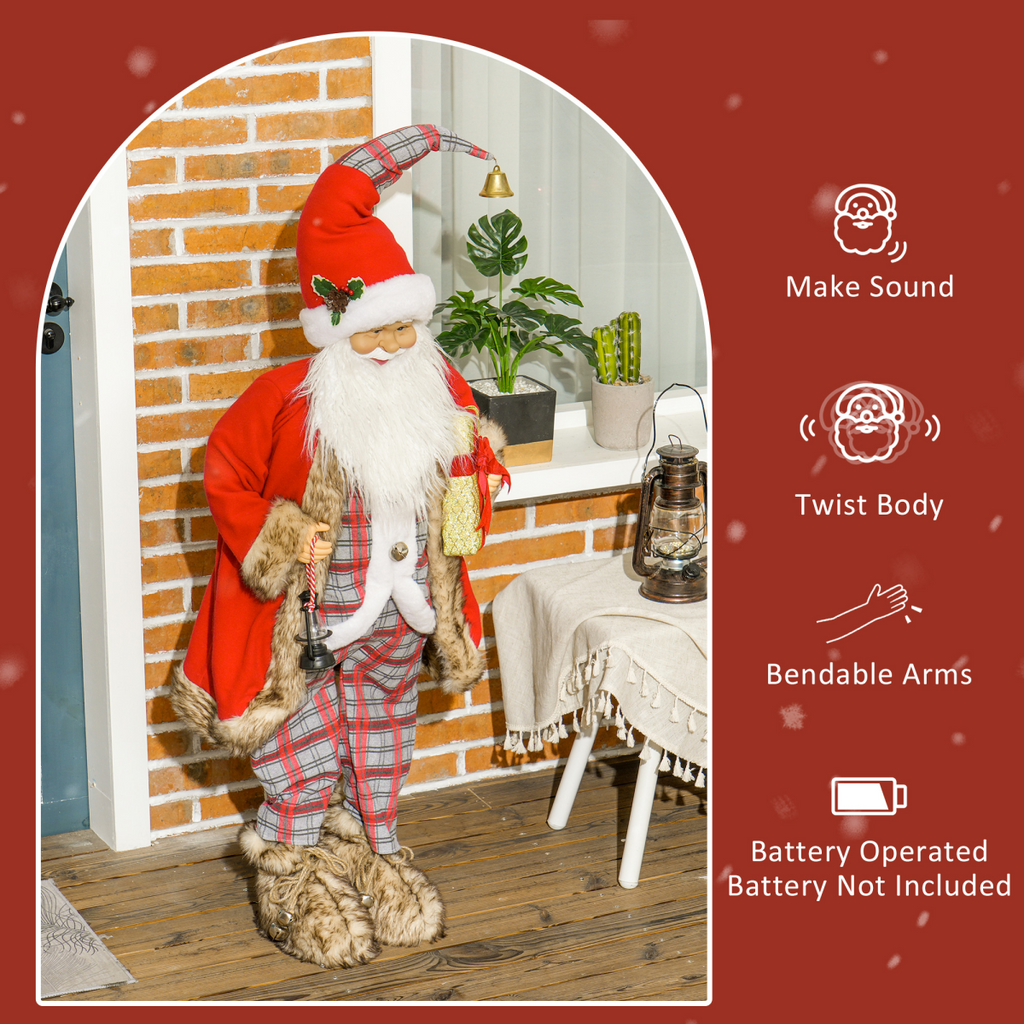 HOMCOM 141cm Animated Santa Claus with Sound Activated for Party Festival