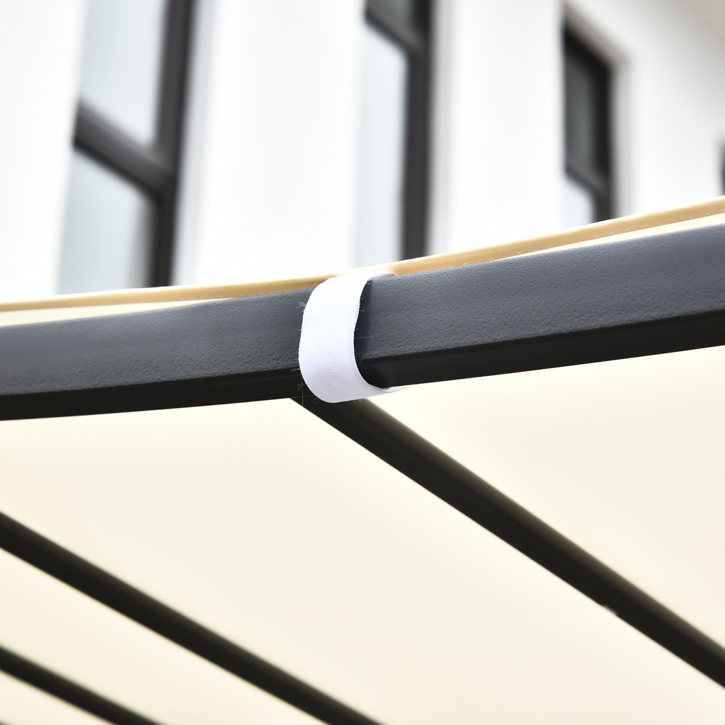 Wall Mounted Black Cream White 3x3 m Awning Metal Frame
