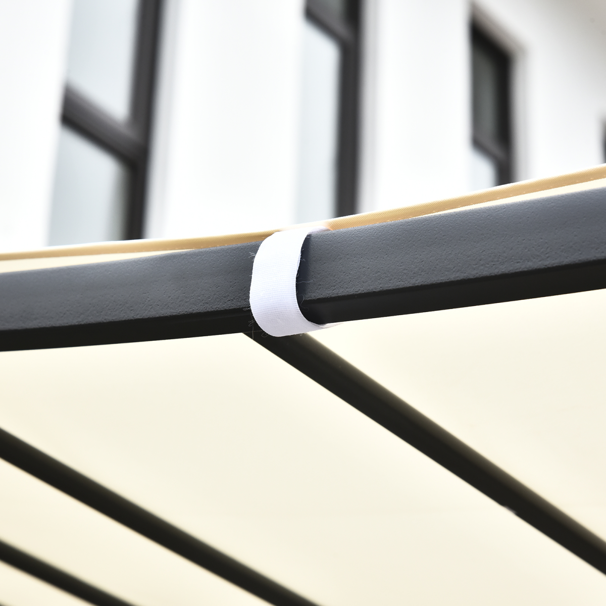 Wall Mounted Black Cream White 3x3 m Awning Metal Frame