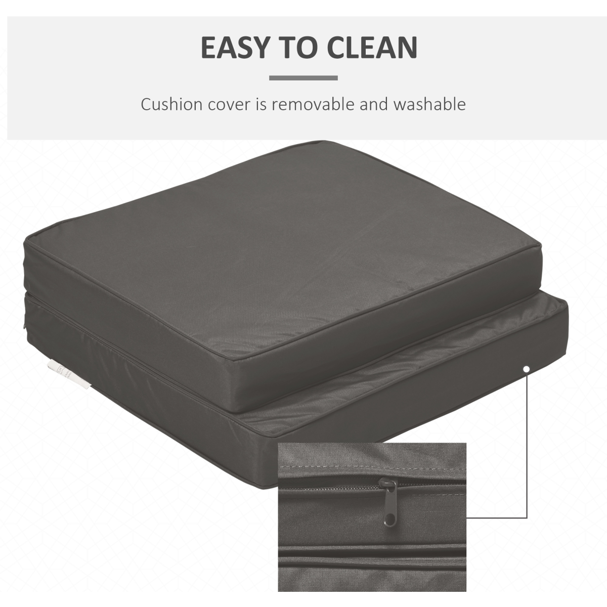 Outdoor Seat and Back Cushion Set Replacement Cushions, Dark Grey