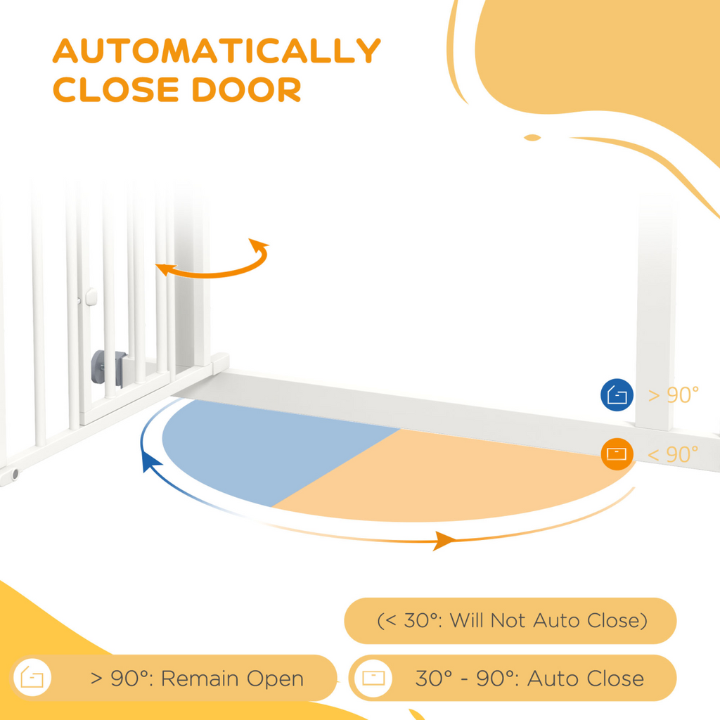 PawHut Pressure Fit, Safety Gate Dog Gate w/ Small Cat Door Opening, 74-80cm