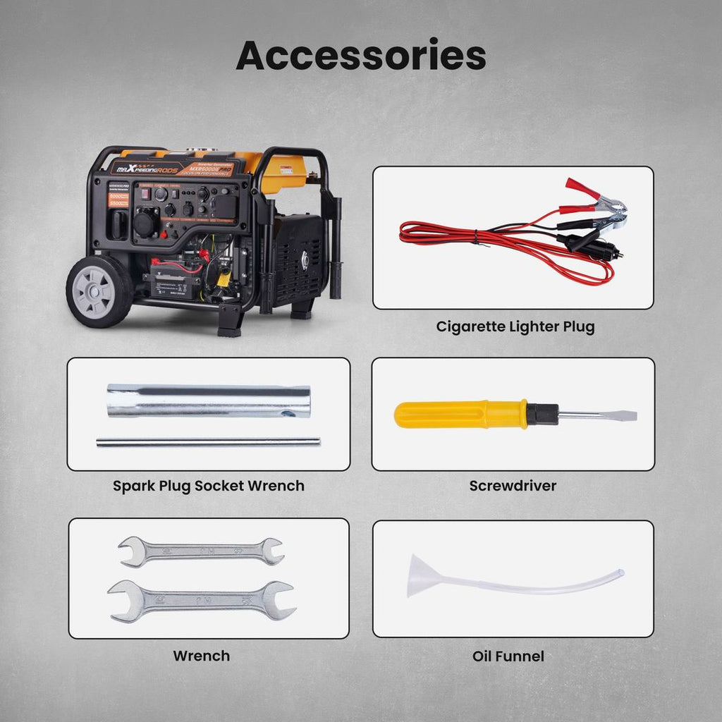 Petrol Inverter Generator Portable 5500W 5.0kVA 4-Stroke +ATS Interface Camping