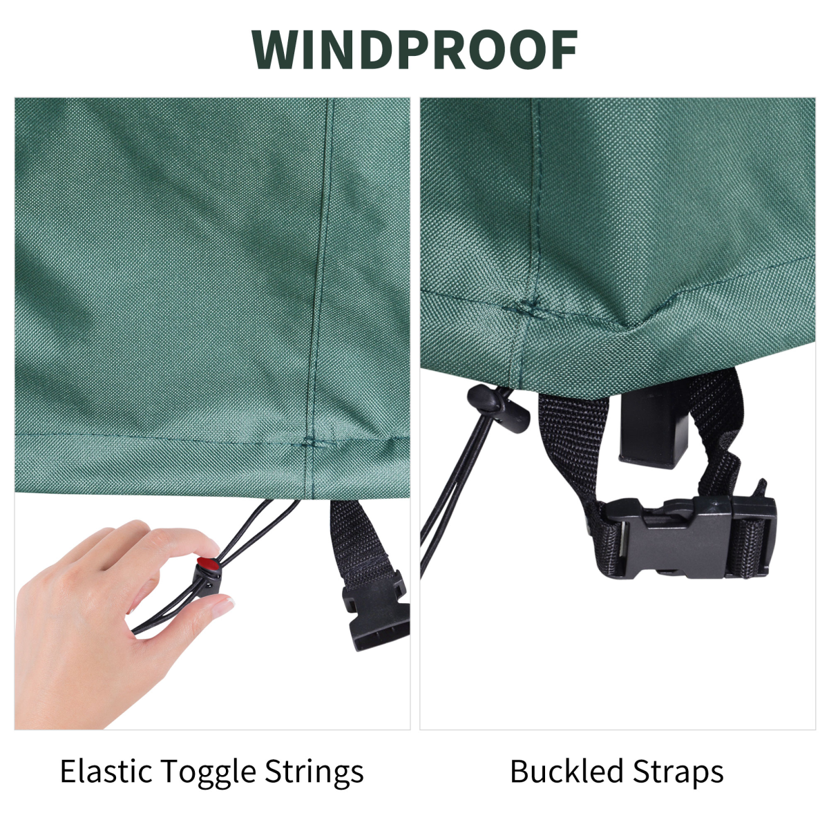 PVC Coated Large Round 600D Waterproof Outdoor Furniture Cover Green