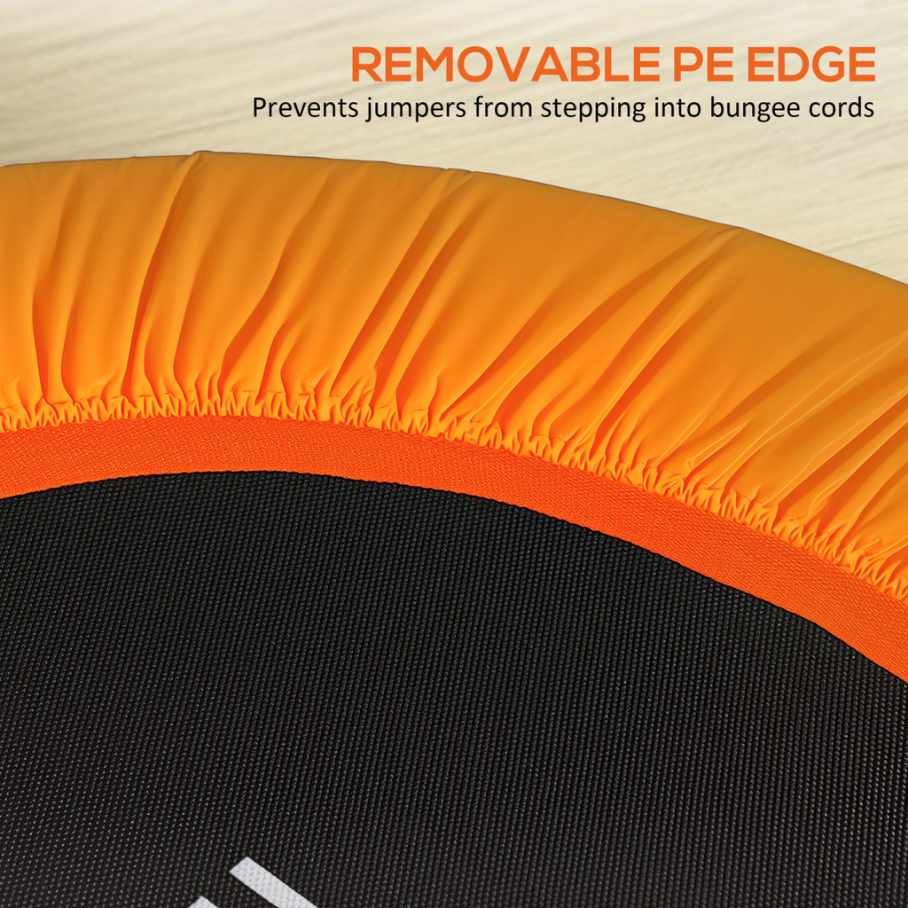 HOMCOM 40'' Mini Trampoline Adult Rebounder Jumper w/ Handle Fitness Orange