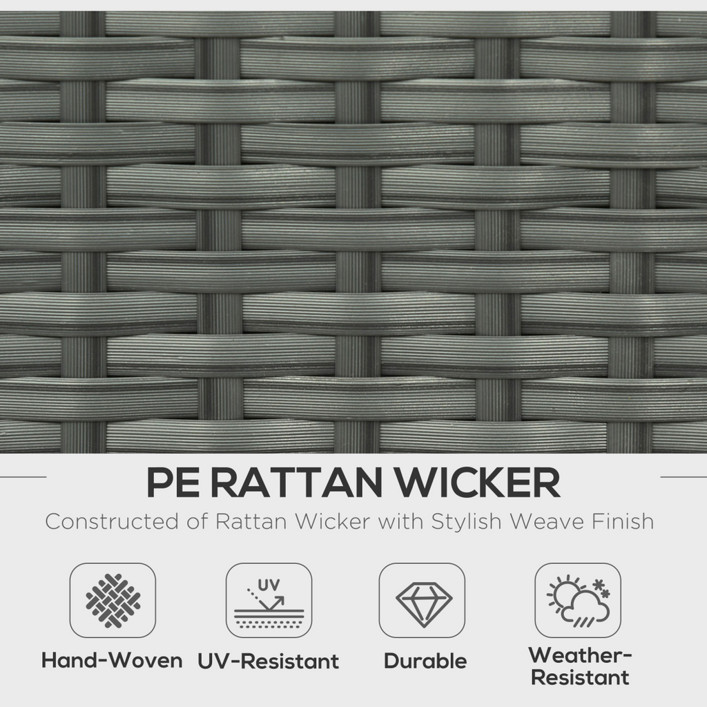 7-Seater Outdoor Garden Rattan Furniture Set w/ Recliners Grey