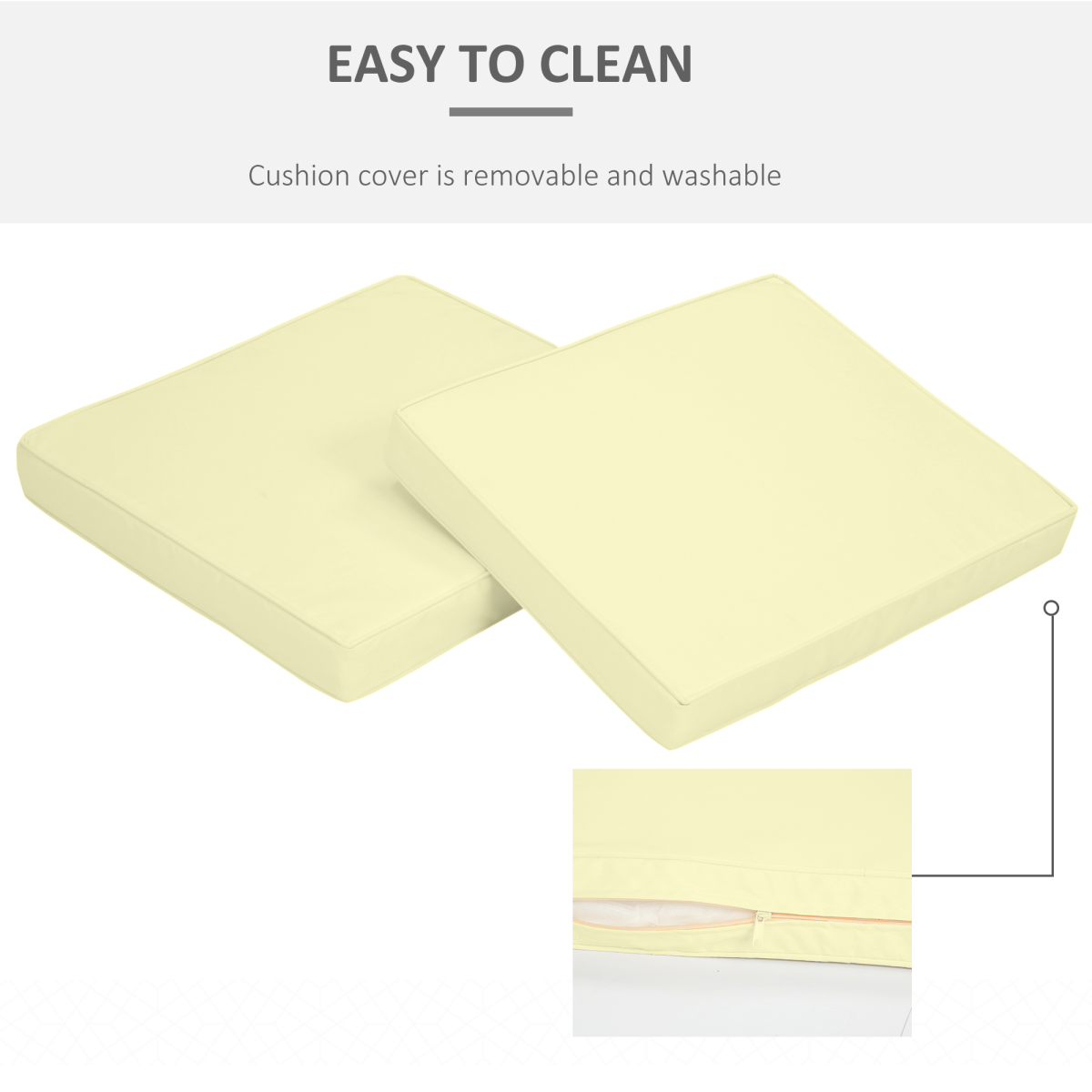 Outdoor Seat and Back Cushion Set Replacement Cushions, Cream White