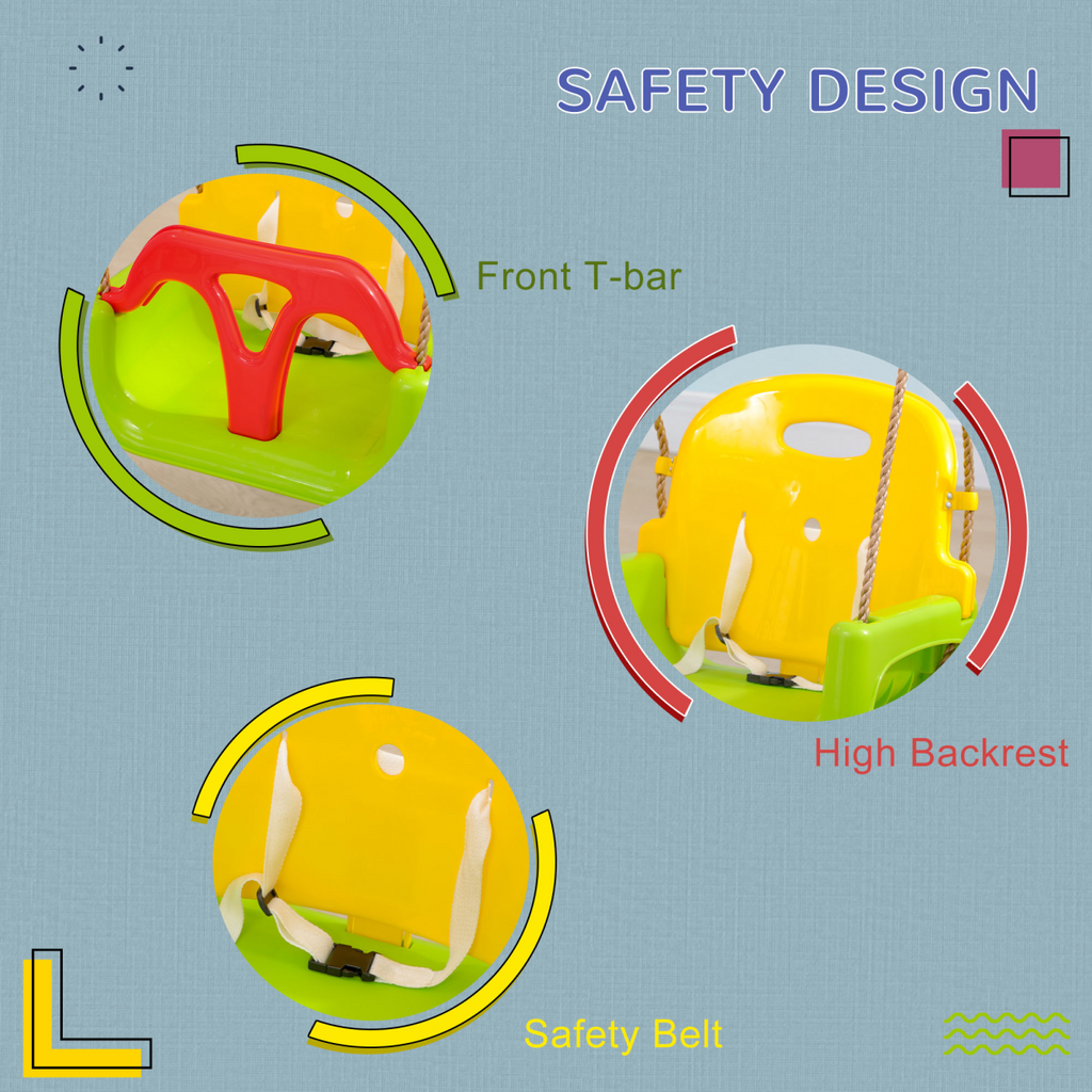 3-in-1 Adjustable Swing for Infants & Toddlers - Safe Indoor & Outdoor Play
