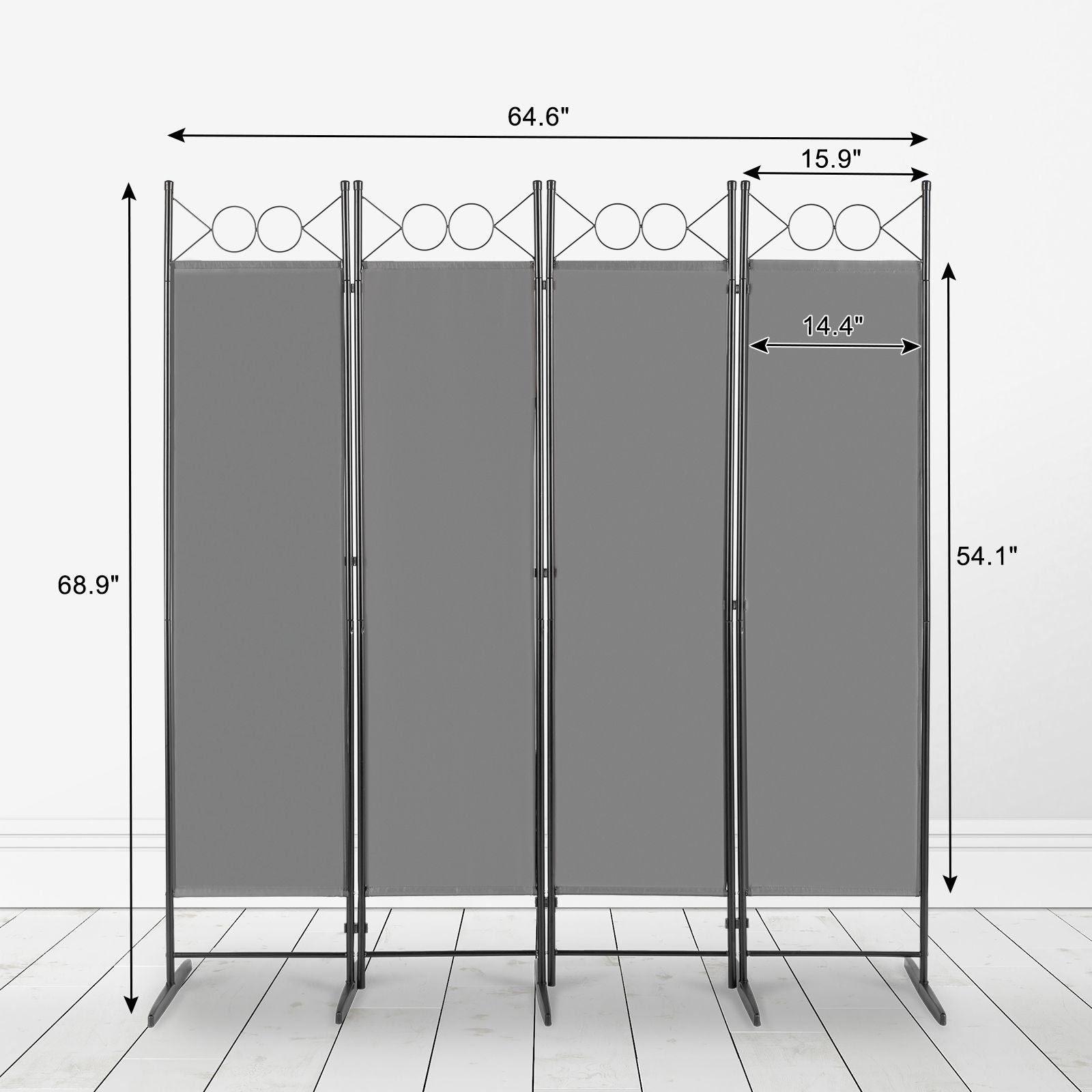 5.74FT 4-Fold Top With Shape 130g Polyester Cloth Plastic Feet Carbon Steel Frame