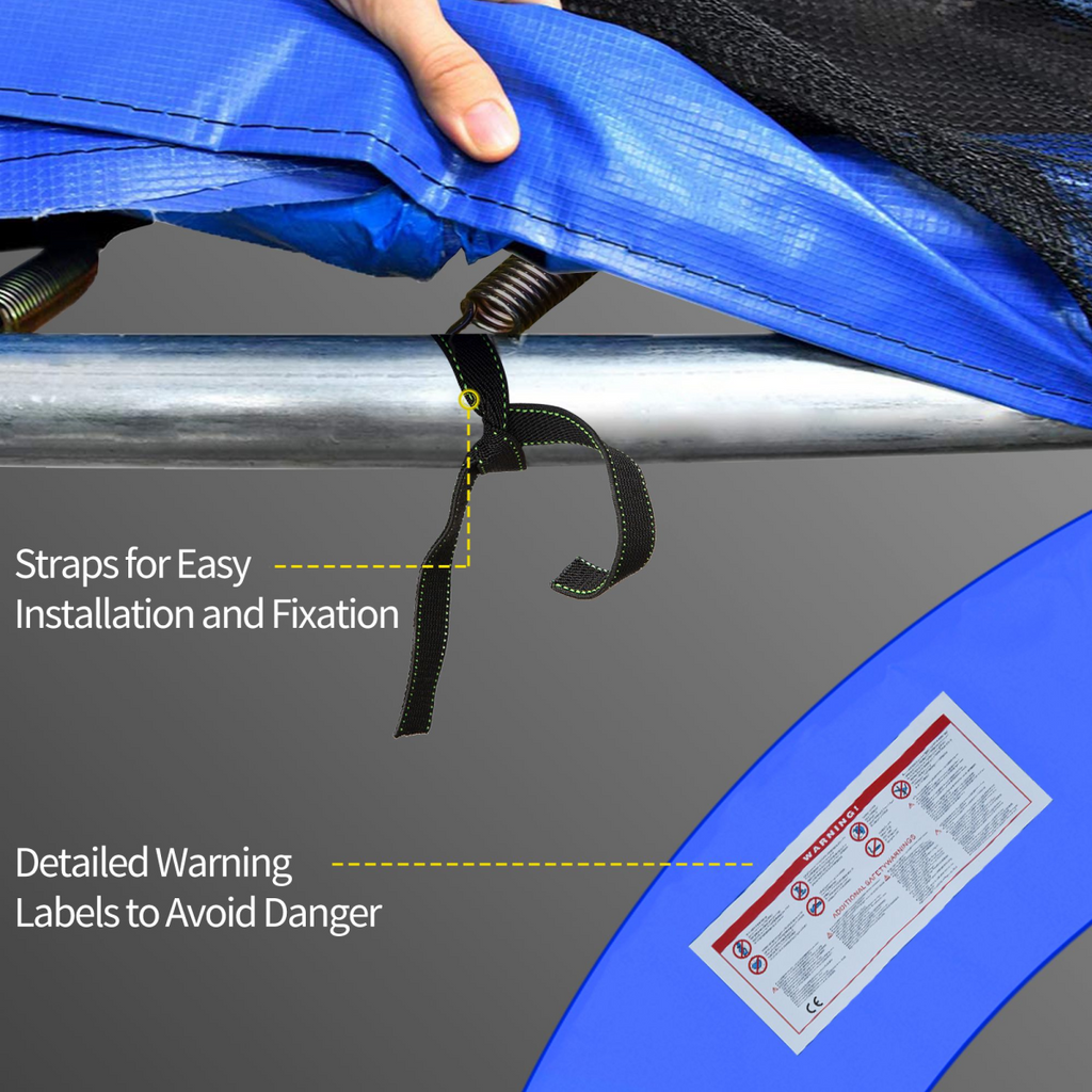8FT Trampoline Pad PVC Replacement Safety Surround Spring Cover Padding