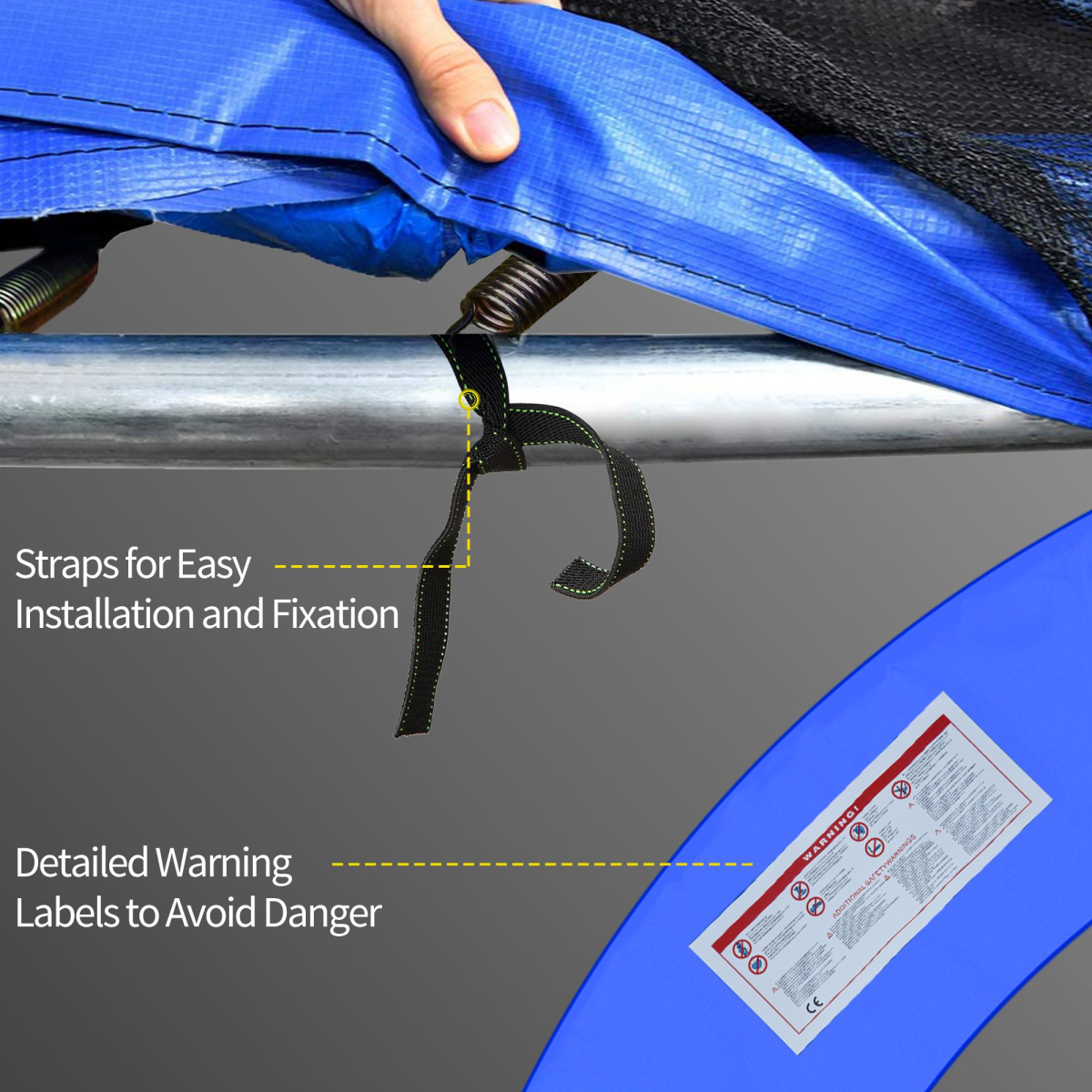 8FT Trampoline Pad PVC Replacement Safety Surround Spring Cover Padding
