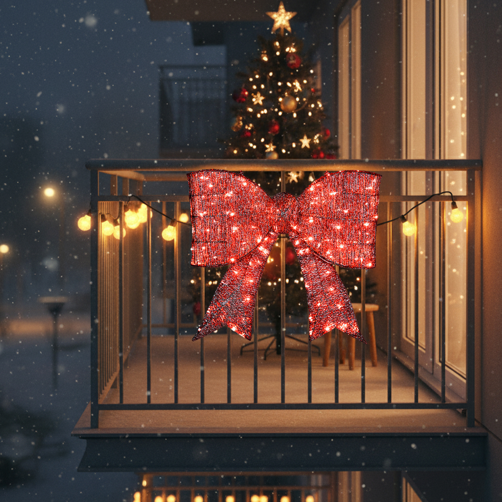 Pre-lit Outdoor Giant Bowknot Christmas Decoration