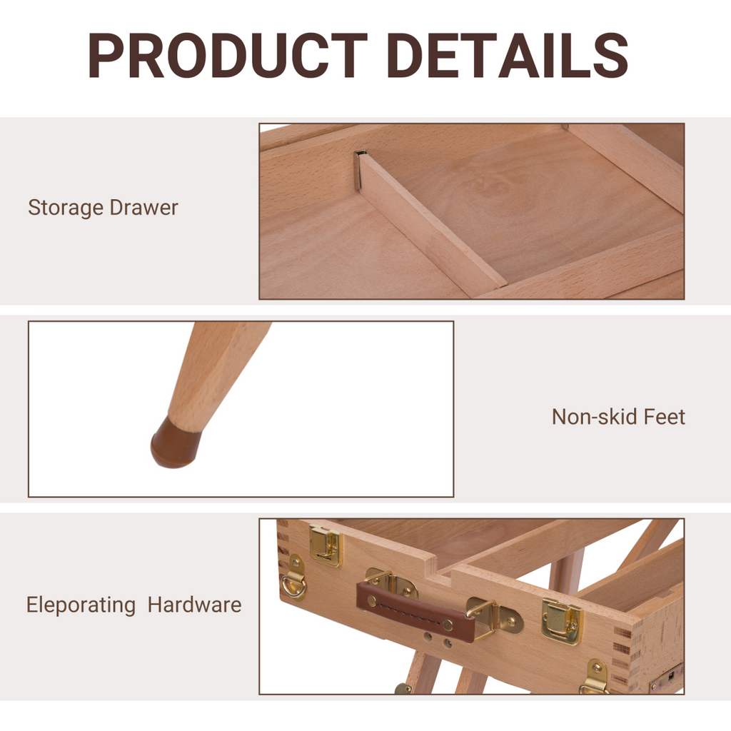 Tripod Art Easel Wooden Drawing Board Workstation Folding French Sketch HOMCOM