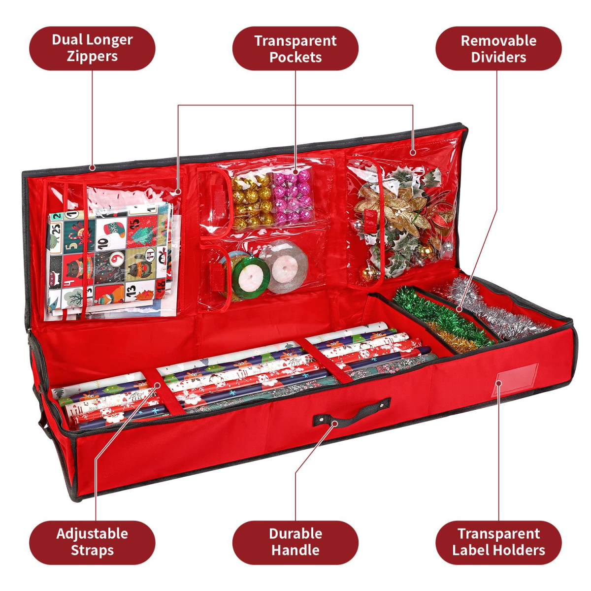 Vinsani Deluxe Gift Wrap Storage