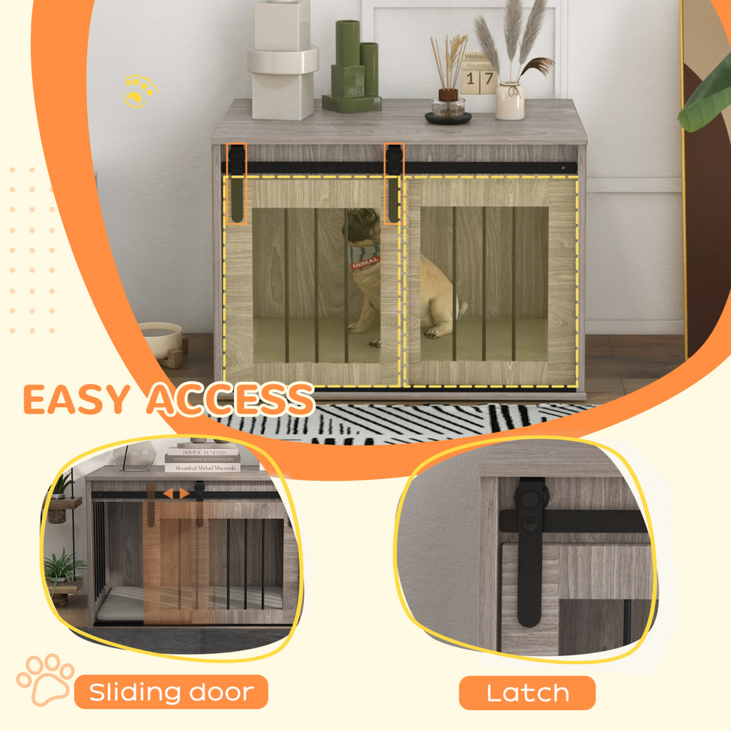 PawHut Dog Crate Furniture with Removable Cushion, for Medium Dogs - Brown