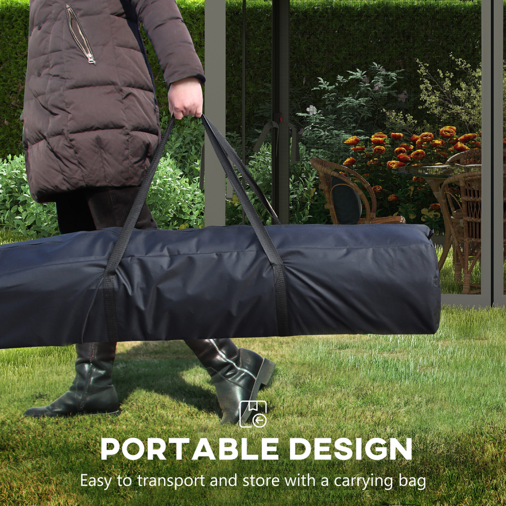 Outsunny Garden Folding Tent Heavy Duty Pop Up Gazebo for Party Dark Grey