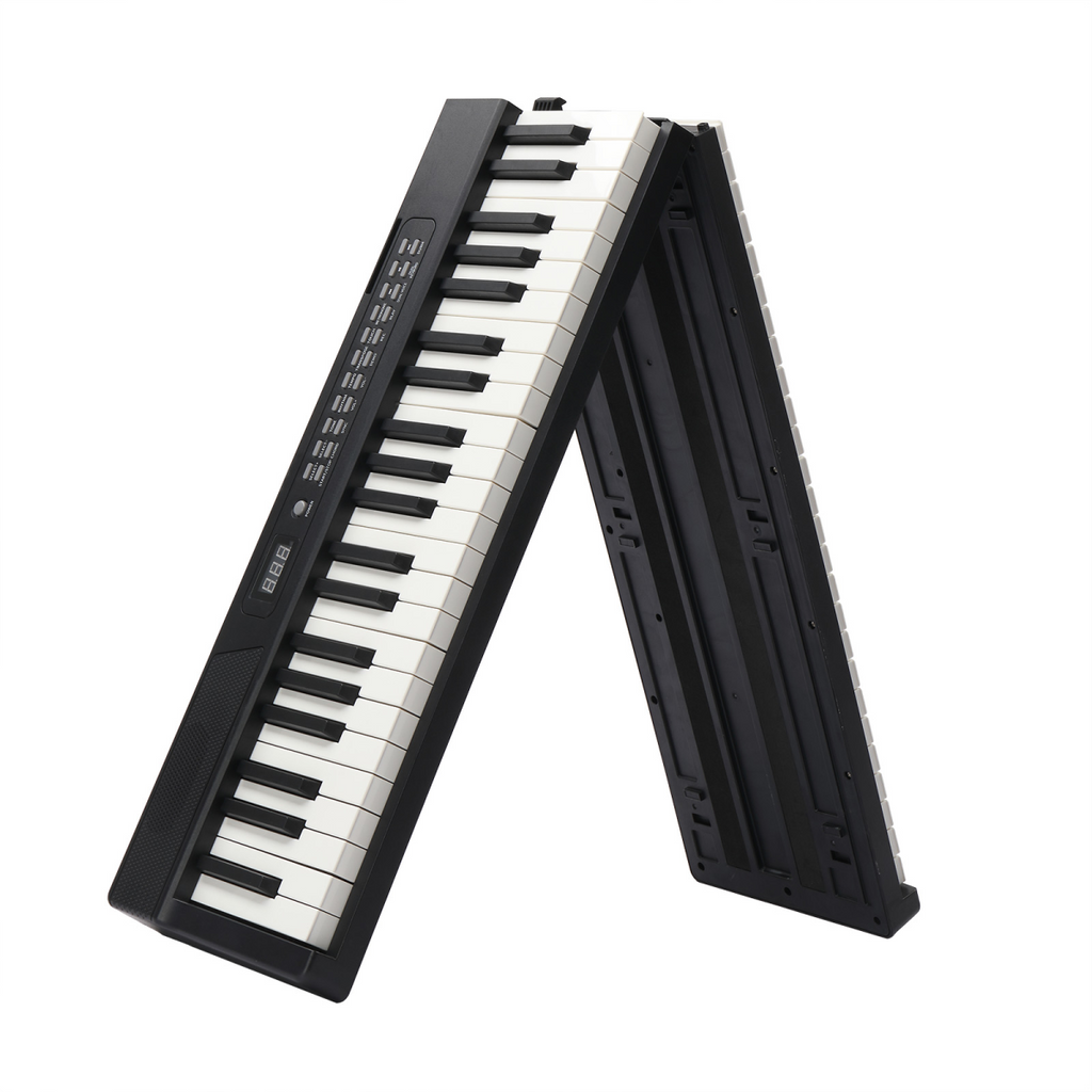 Glarry GPPS01-106 88 Key Folding Piano Semi-Weighted Standard Keyboards Digital Piano with MIDI Bluetooth, Handbag，Headphone，for Piano Lover Black color