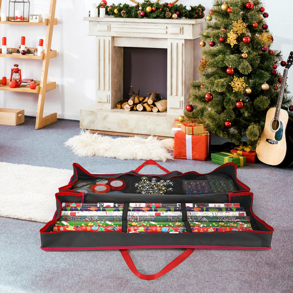 Vinsani Christmas Gift Wrap Black Storage Bag