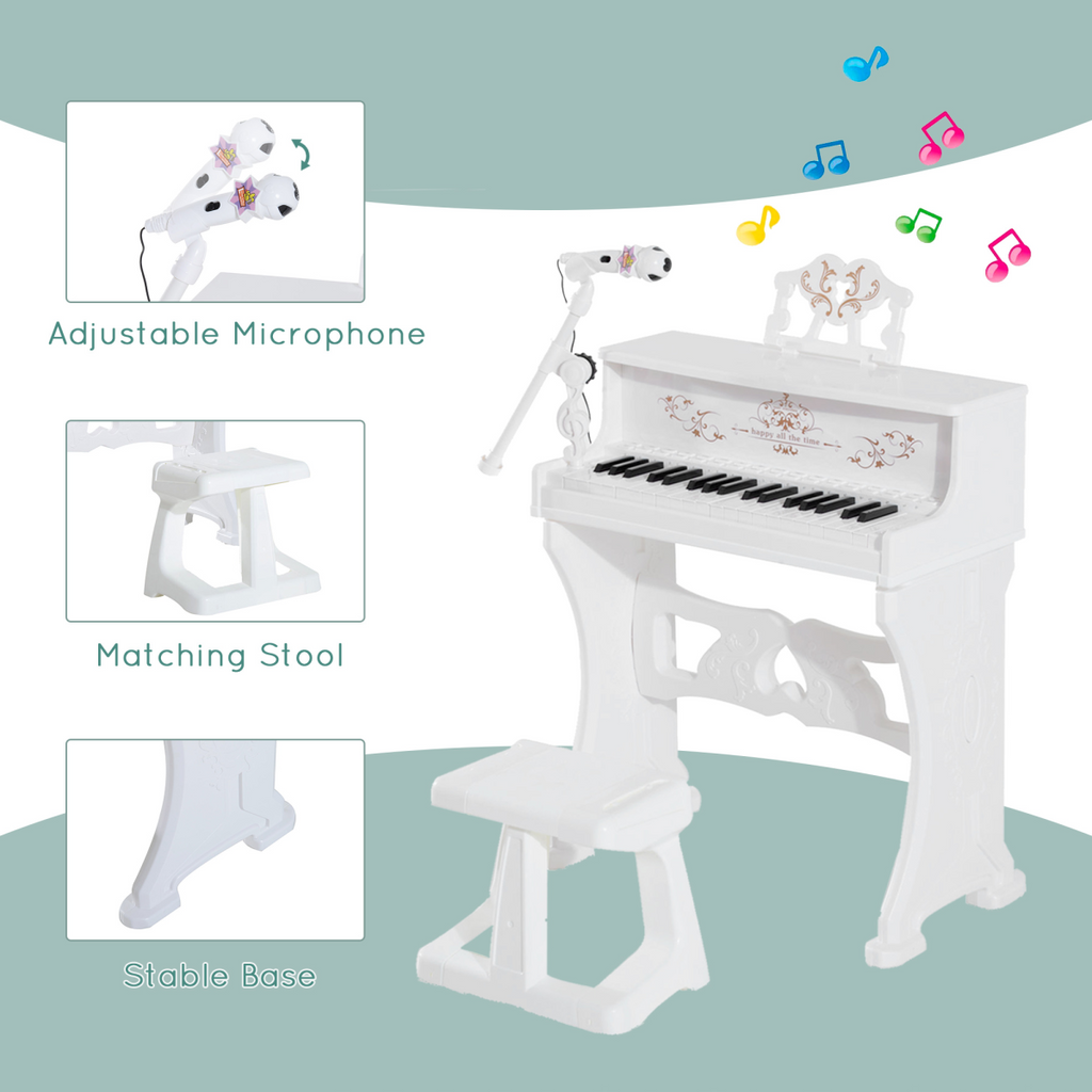 37/32 Key Kids Battery Keyboard Mini Grand Piano Stool Microphone Musical Toy