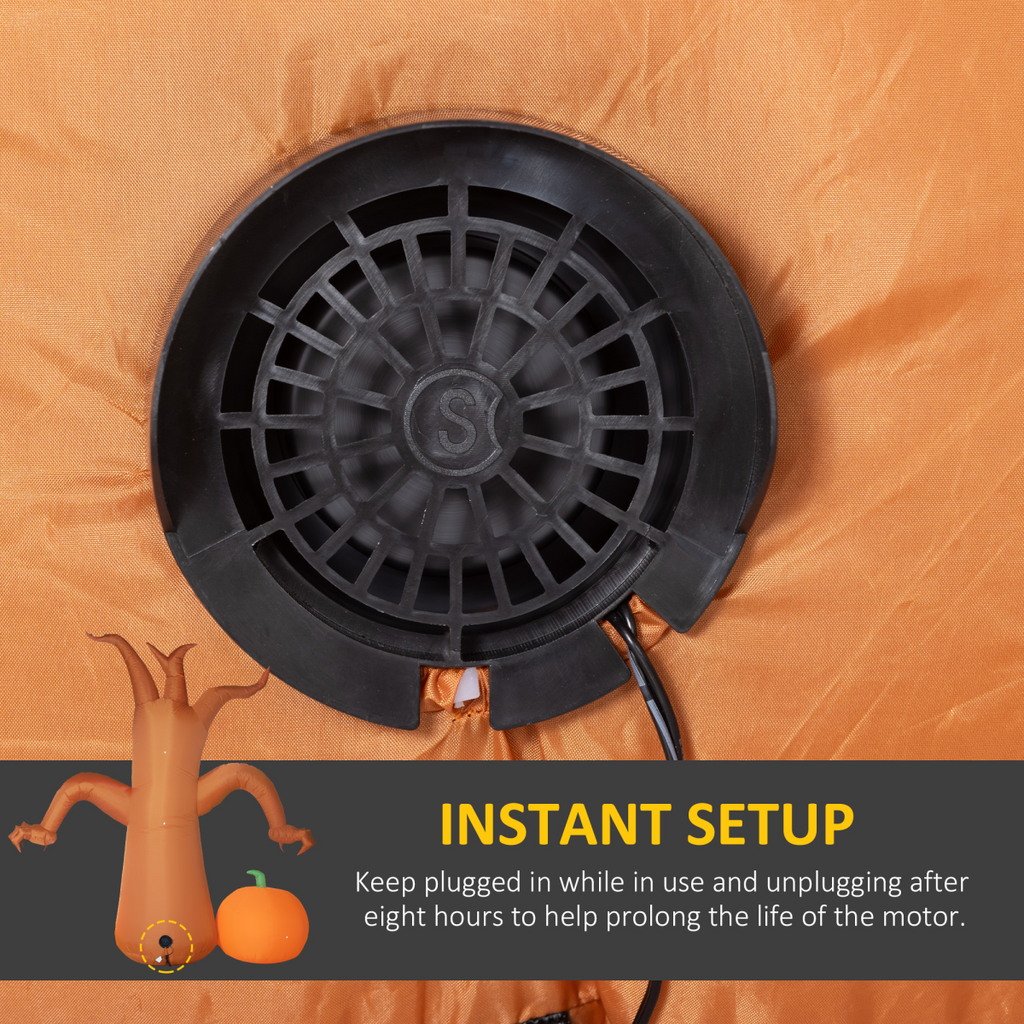 Outsunny 7.9FT Inflatable Halloween Ghost Tree w/Pumpkins, Ghosts, Tombstone