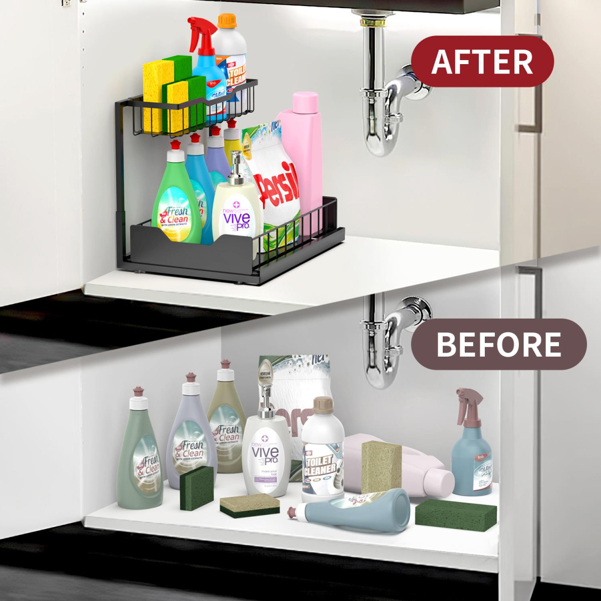 Vinsani Metal Under Sink Storage