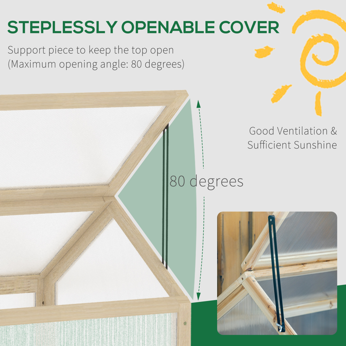 Wooden Cold Frame Greenhouse Garden Portable Raised Planter