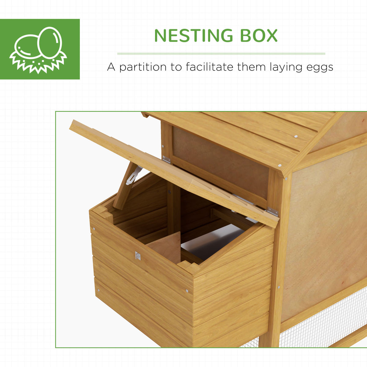 Small Chicken Coop Hen Cage Nesting Box Outdoor Run Wood Color 150.5 x 54 x 87cm